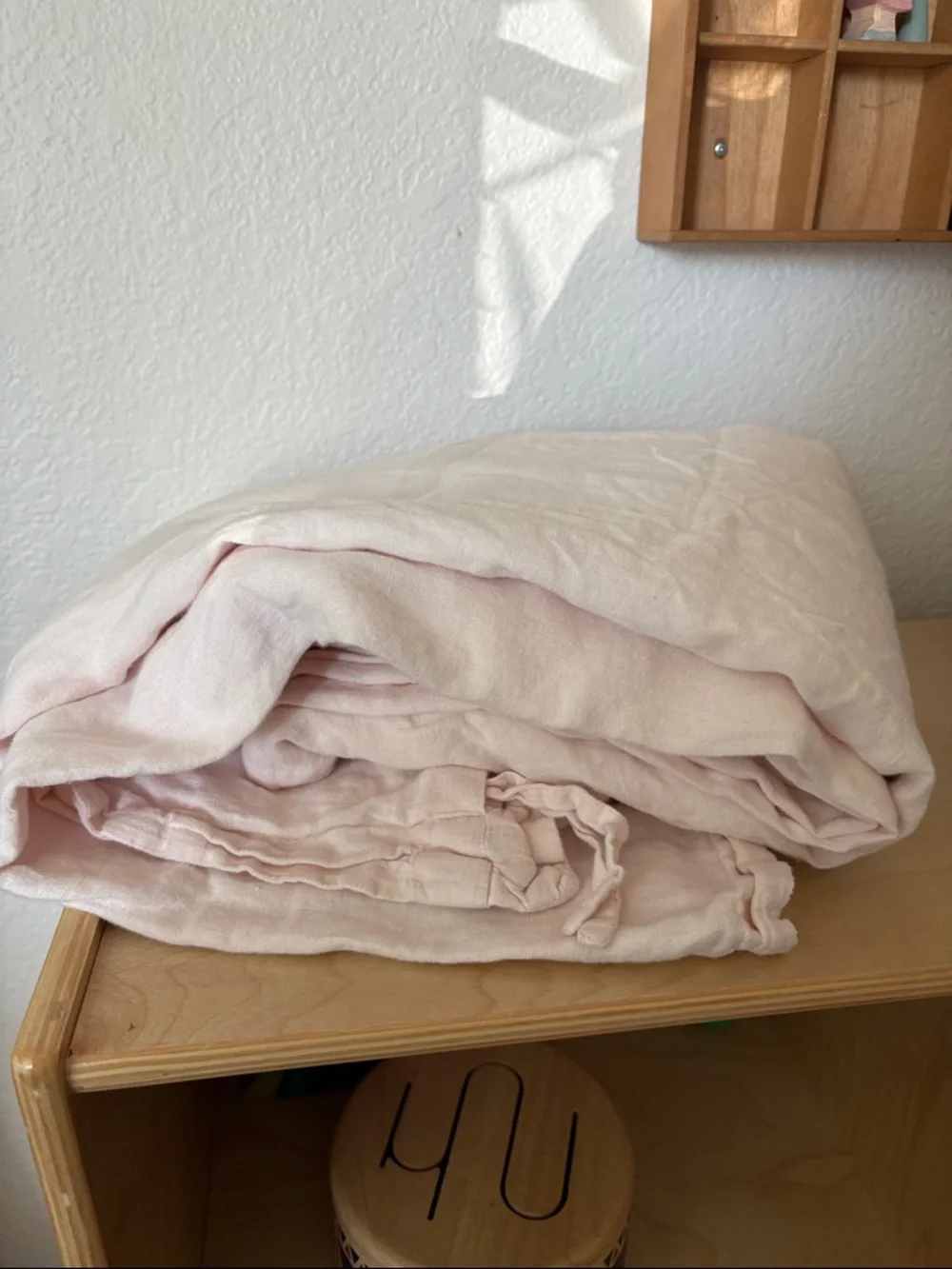 SOL ORGANICS 100% euro linen duvet cover blush rose TWIN XL